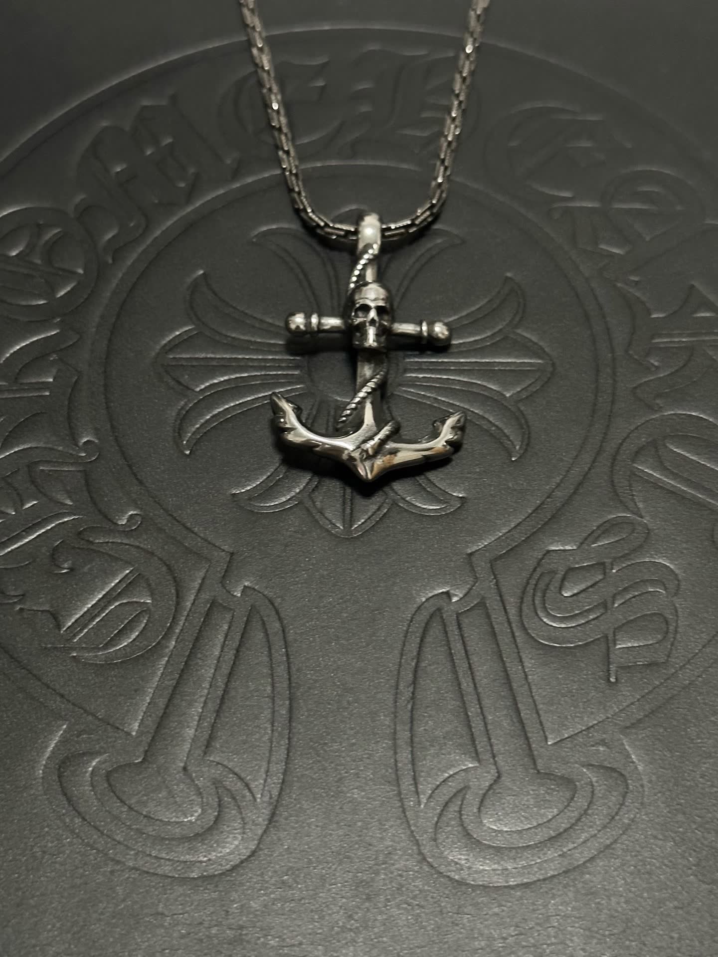 Chrome Hearts Silver Anchor Pendant Necklace